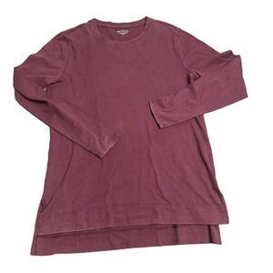 Athleta Size‎ Medium Antique Burgundy Organic Daily Top Long Sleeve